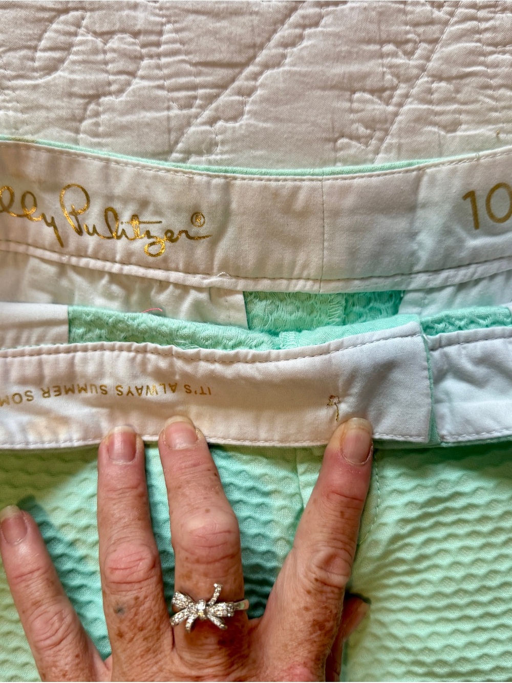 Lilly Pulitzer Mint Scalloped High-Waist Shorts - Picture 2 of 2